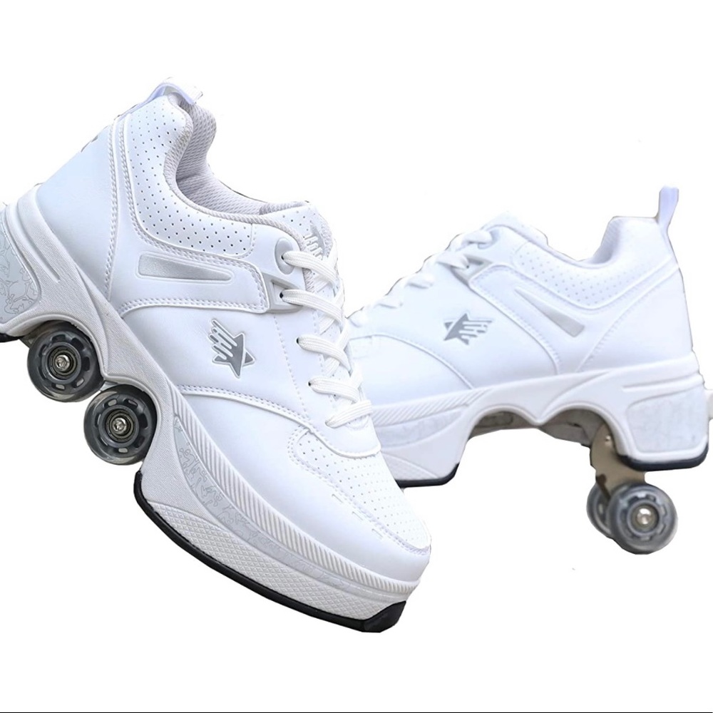 NIB White Roller Shoes with wheels $95MSRP